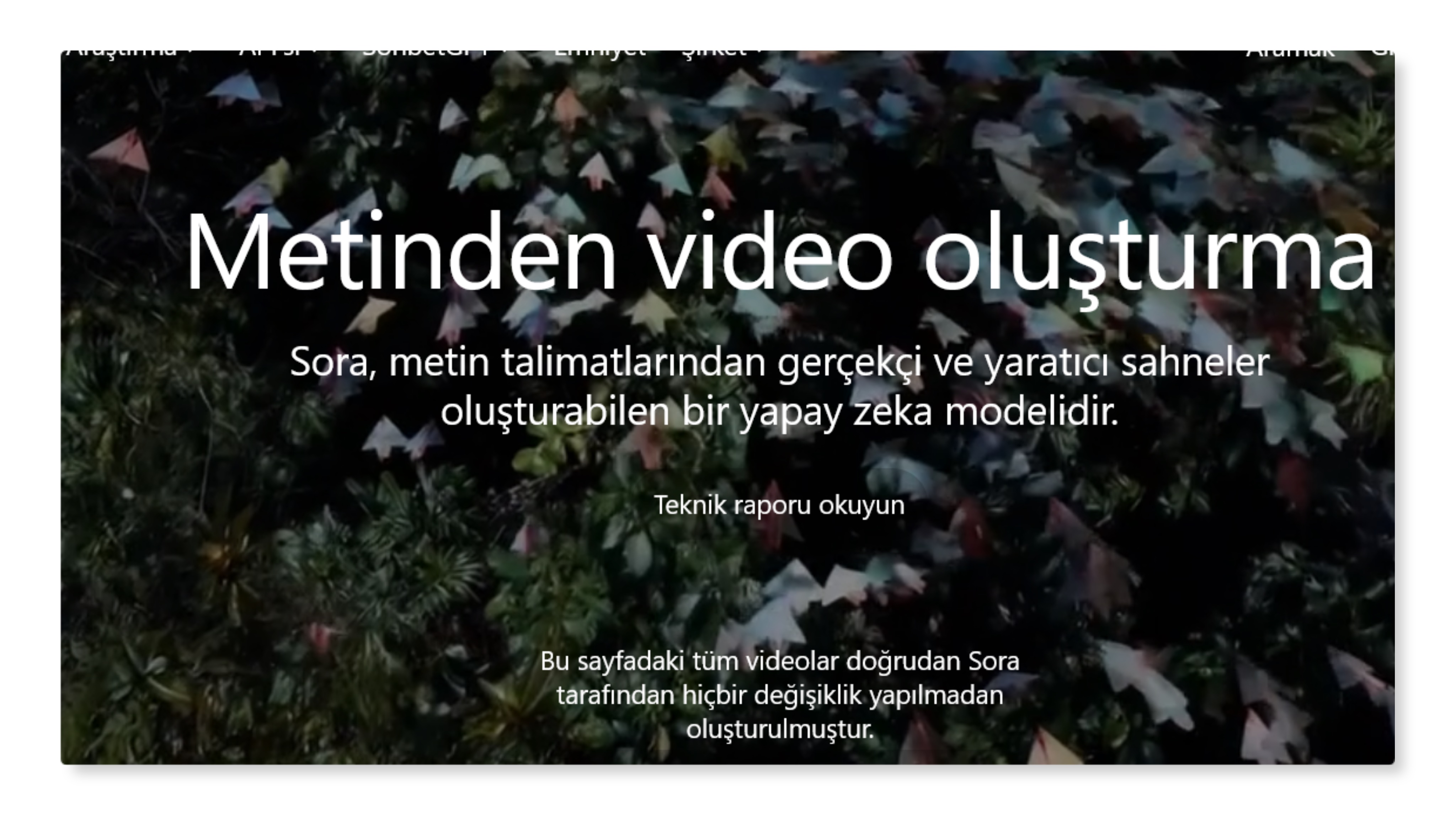 OpenAI'dan, yazılı komutlardan anlık video oluşumu.