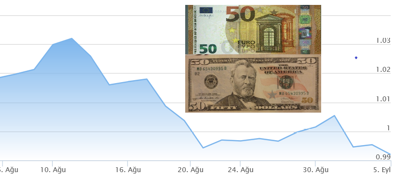  Euro /ABD Doları paritesi 20 yılın en düşük seviyesinde