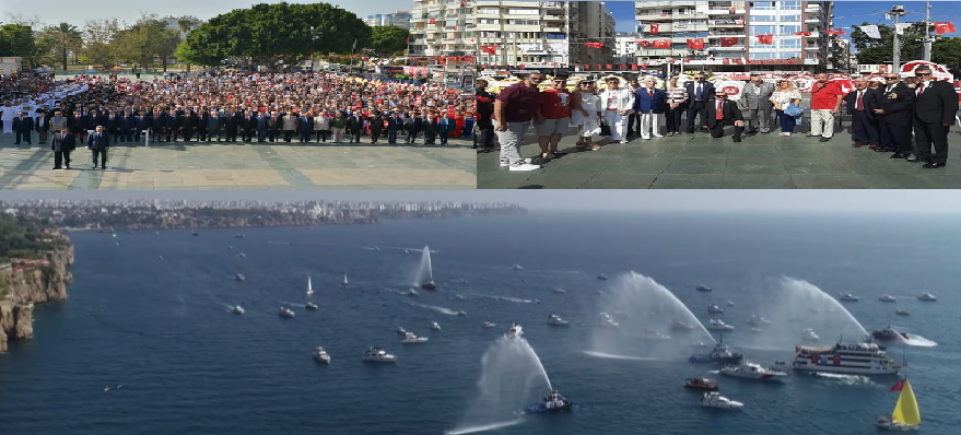 Antalya'da cumhuriyet'in 100'üncü yıl kutlamaları.