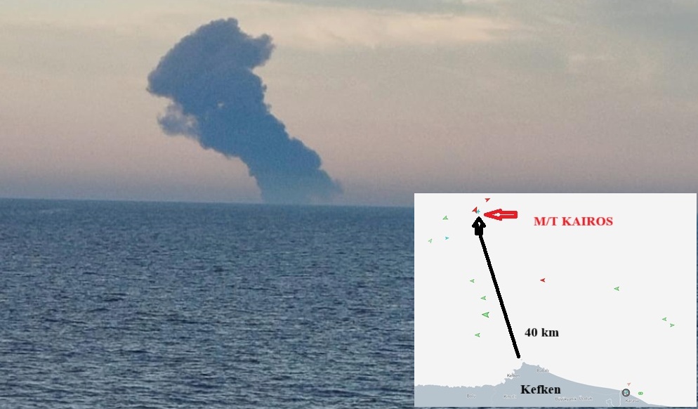 Kocaeli Kandıra açıklarında Rusya'ya giden gemide yangın